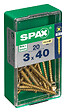 SPAXFRANCE - Vis à bois Yellox - Tête fraisée PZ - Jaune - 20 pièces - Diam.3xH.40mm - vignette