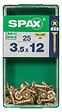 SPAXFRANCE - Vis à bois universelle PZ - 25 pièces - Diam.3,5xH.12mm - vignette