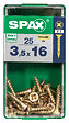 SPAXFRANCE - Vis à bois - Tête fraisée PZ - 25 pièces - Diam.3,5xH.16mm - vignette