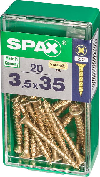 SPAXFRANCE - Vis universelle en acier - 20 pièces - Diam.3,5xH.35mm - large