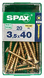 SPAXFRANCE - Vis universelle en acier - Tête fraisée PZ - Yellox - 20 pièces - Diam.3,5xH.40mm - vignette