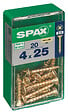 SPAXFRANCE - Vis à bois en acier - Doré - 20 pièces - Diam.4xH.25mm - vignette