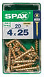 SPAXFRANCE - Vis à bois en acier - Doré - 20 pièces - Diam.4xH.25mm - vignette