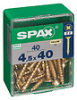 SPAXFRANCE - Vis à bois - Tête fraisée PZ - Yellox - 40 pièces - Diam.4,5xH.40mm - vignette
