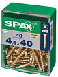 SPAXFRANCE - Vis à bois - Tête fraisée PZ - Yellox - 40 pièces - Diam.4,5xH.40mm - vignette