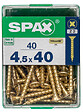 SPAXFRANCE - Vis à bois - Tête fraisée PZ - Yellox - 40 pièces - Diam.4,5xH.40mm - vignette