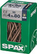 SPAXFRANCE - Vis universelle - Tête fraisée - Jaune - 50 pièces - Diam.4,5xH.80mm - vignette