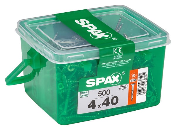 SPAXFRANCE - Vis à bois universelles - 500 pièces - Diam.4xH.40mm - large