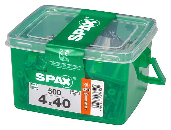 SPAXFRANCE - Vis à bois universelles - 500 pièces - Diam.4xH.40mm - large