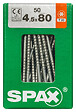 SPAXFRANCE - Vis universelle SPAX - Tête fraisée TX - 50 pièces - Diam.4,5xH.80mm - vignette