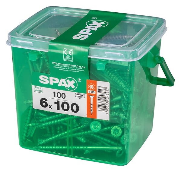 SPAXFRANCE - Vis universelle Wirox - 100 pièces - Diam.6xH.100mm - large