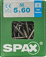 SPAXFRANCE - Vis universelle en inox A2 - Tête fraisée - 50 pièces - Diam.5xH.60mm - vignette