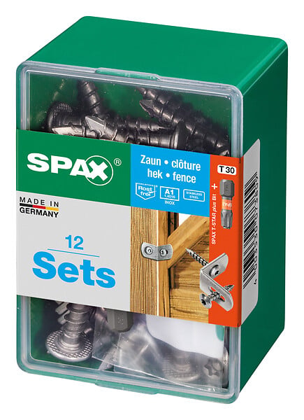 SPAXFRANCE - Connecteurs de clôture inox - Lot de 12 - 7x35mm - large