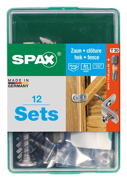 SPAXFRANCE - Connecteurs de clôture inox - Lot de 12 - 7x35mm - large