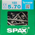 SPAXFRANCE - Vis pour terrasse en inox A2 - 100 pièces - Diam.5xH.70mm - vignette