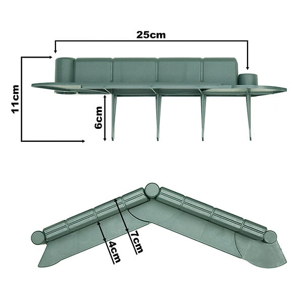TIMBELA - Bordure De Jardin Décorative En Plastique Vert- 10 M De Long X 6 Cm De Haut - large