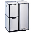 KITCHEN MOVE - Poubelle pédale tri sélectif HAJA argent 60L - vignette