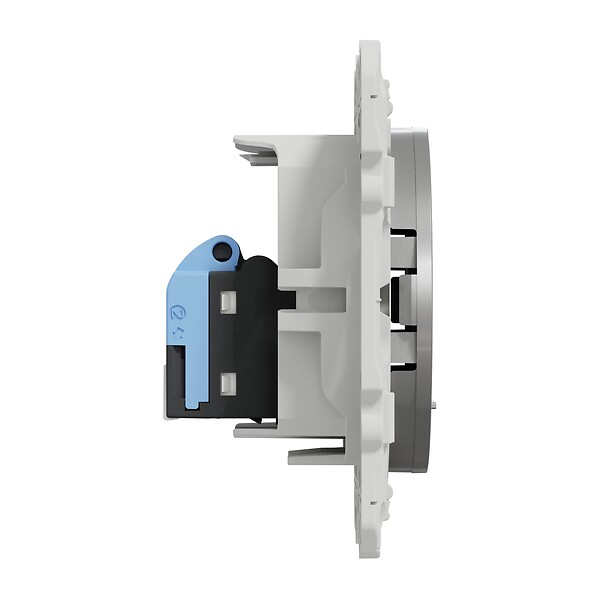 SCHNEIDER ELECTRIC - Prise RJ45 Alu Cat 6 STP - Odace - Aluminium - à visser - large