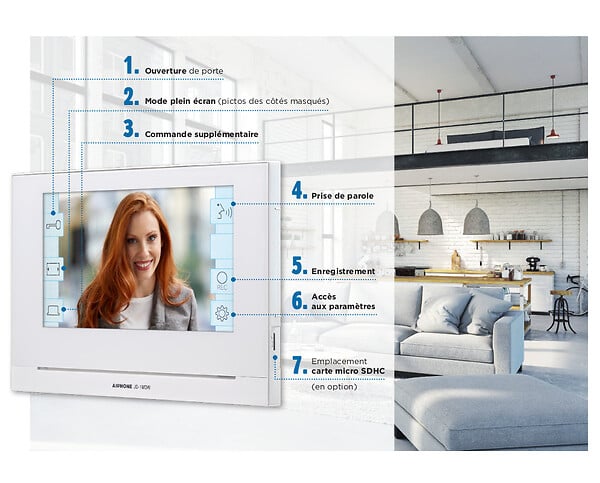 AIPHONE - Kit vidéo platine encastrée moniteur écran 7 module WiFi intégré JOS1FW - large