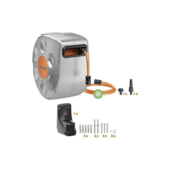 CLABER - Devidoir mural 20mètres Tuyau diam 12 mm (1/2") Rembobinage automatique Bobine extensible  CLABER - large