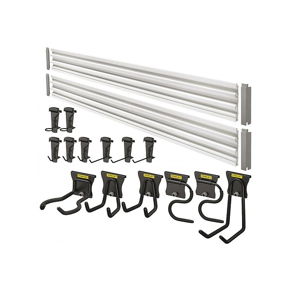 STANLEY - Ensemble de 2 rails 120 cm de rangement 18 accessoires STST22000 STANLEY - large