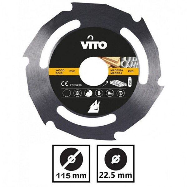 VITO - Meuleuse angulaire 850W 115mm + Disque coupe bois et PVC + Disque Diamant laser + Boîte à outils VITO - large