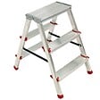 BRIXO - Escabeau 3 marches Marche-pied Aluminium Charge 125 kg Pliable Pieds anti-dérapants BRIXO - vignette