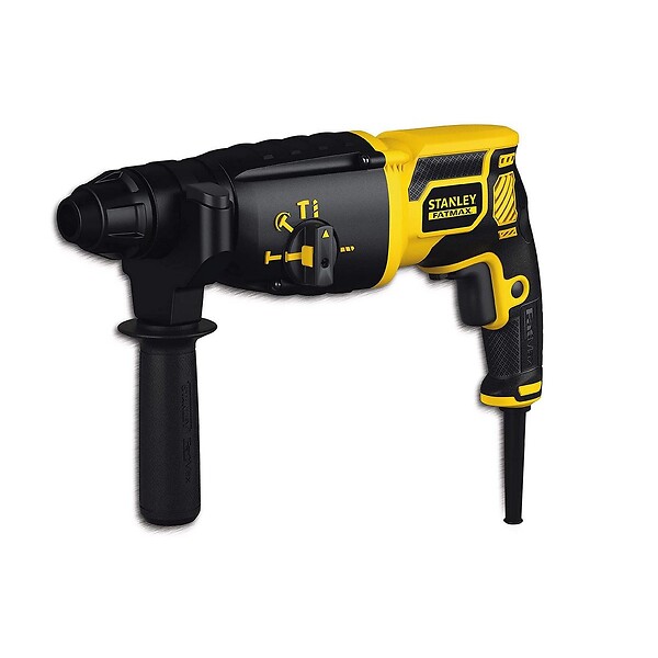 STANLEY - Marteau perforateur 750W SDS+ Poignée latérale + Tige 2 Pointes Burin plat Adaptateur Mallette STANLEY FATMAX - large