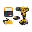 VITO - Perceuse Visseuse 14.4V + 2 Batteries Lithium 2Ah + Coffret 32 Embouts + Gants + Chargeur et Mallette VITO - vignette
