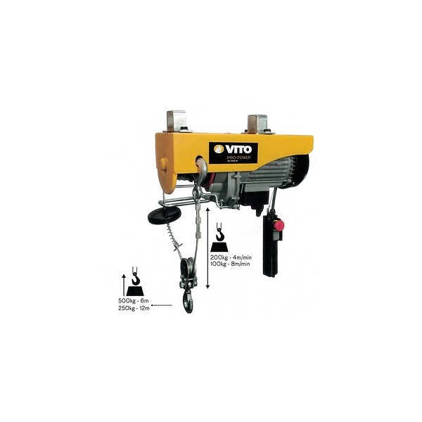 VITO - Palan électrique 1000W 250/500 kg 12 mètres max de levage VITO - large