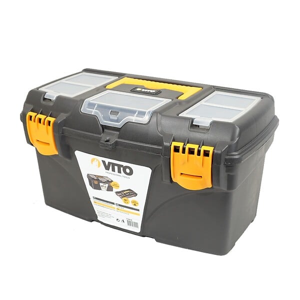 VITO - Boite à outils 18" Mallette de bricolage 432 x 250 x 238 mm 3 organiseurs et porte outils Amovible VITO - large