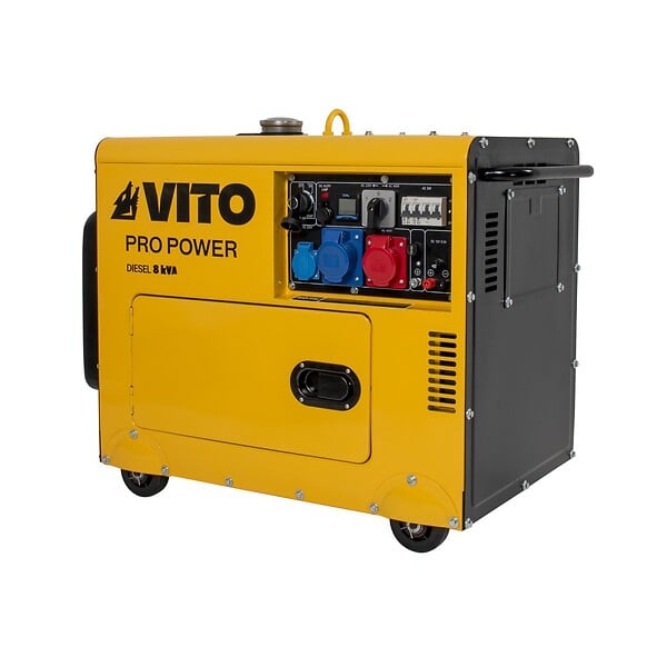 VITO - Groupe électrogène Diesel 8 KVA Mono et Triphasé  4T 12CV 498 cm³ 6500W Démarreur électrique Autonomie 8h VITO - large