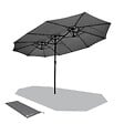 VOUNOT - Parasol Jardin Double Aluminium 270 x 460 cm gris - vignette