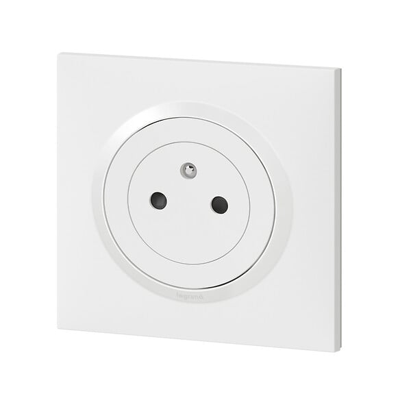 LEGRAND - Prise de courant Dooxie 2P+T - Blanc - Façade affleurante - large