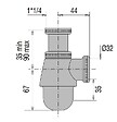 VALENTIN - Valentin - Siphon Bidet-lavabo Réglable En Laiton Chromé - vignette