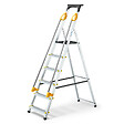 HOSTRÃ–M - Escabeau 6 marches DURAMP sécurisé avec rampes, tablette porte-outils, marchepied pliable aluminium, hauteur plateforme 119cm, garantie 5 ans Hoström - vignette