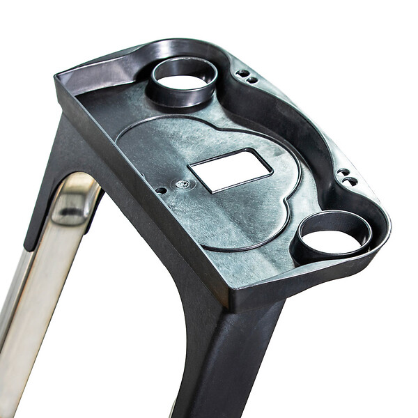 HOSTRÃ–M - Escabeau 6 marches DURAMP sécurisé avec rampes, tablette porte-outils, marchepied pliable aluminium, hauteur plateforme 119cm, garantie 5 ans Hoström - large