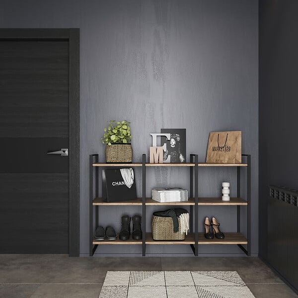 EMUCA - Jeu de Lader Shelf Frame Set, height 1790mm, Acier, Painted en noir - large