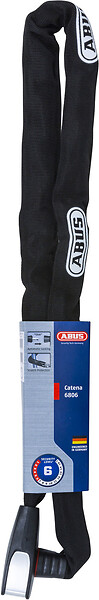 ABUS - Chaîne en acier cémenté 85cm à clé avec maillons carrés 6mm - large