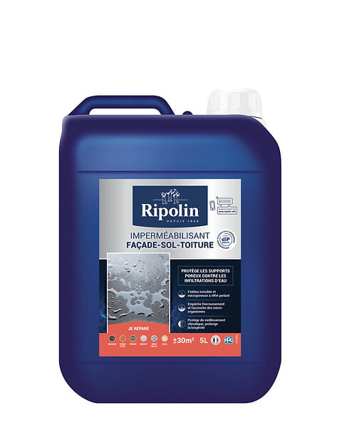 RIPOLIN - Imperméabilisant façade-sol-toiture - Invisible - 5L - large