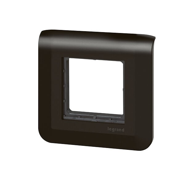 LEGRAND - Mosaic support à vis + plaque - 2 modules - Noir Mat - large