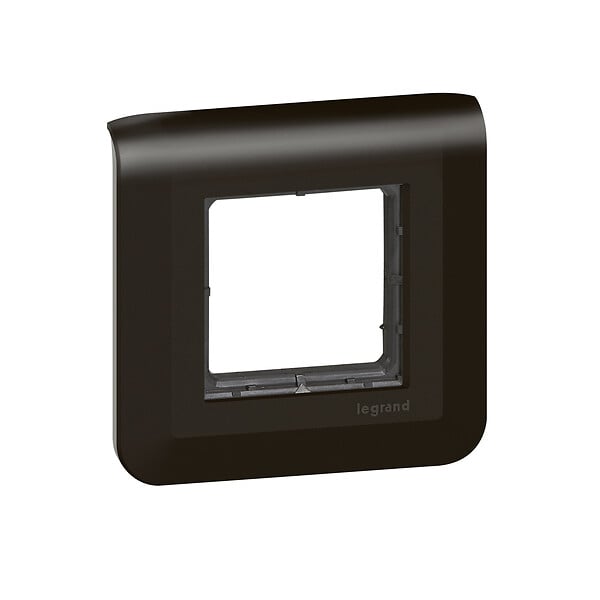 LEGRAND - Mosaic support à vis + plaque - 2 modules - Noir Mat - large