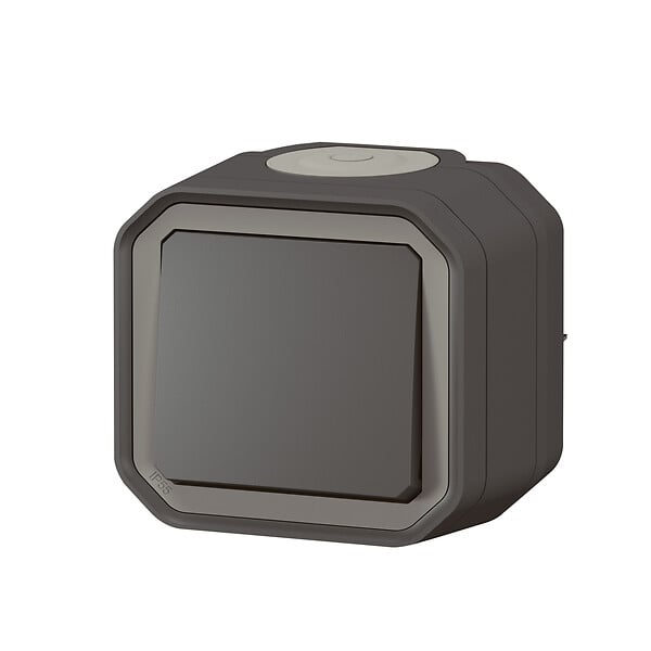 LEGRAND - Poussoir étanche polypropylène Plexo Anthracite IP55 - large