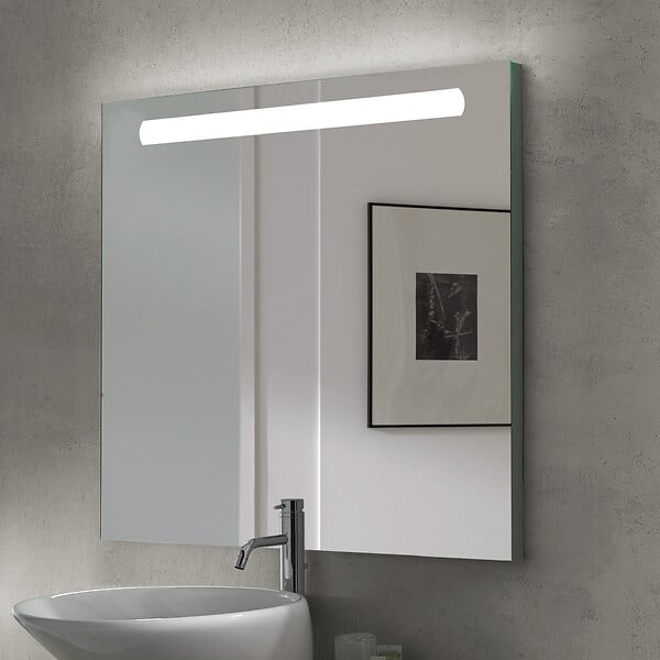 EMUCA - Emuca Miroir de salle de bain Pegasus avec éclairage frontal LED, rectangular 600 x 700 mm, AC 230V 50Hz, 6 W, Aluminium et Verre. - large