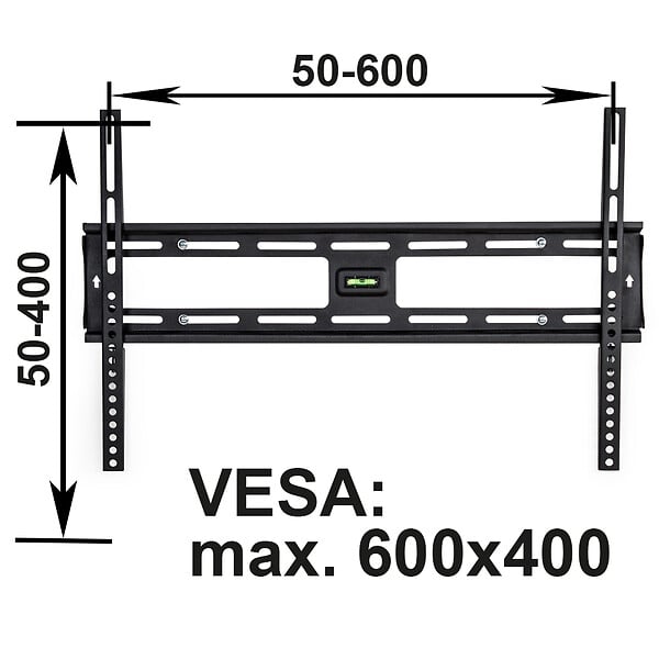 TECTAKE - Support mural TV 32"- 100" fixe noir - large