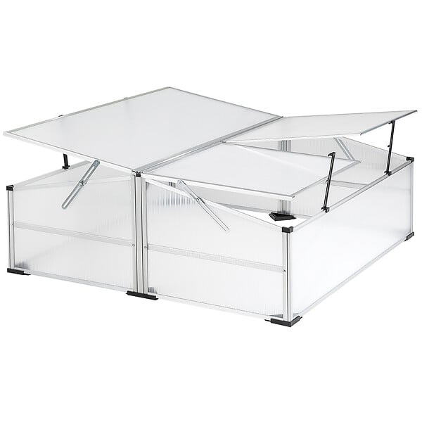 TECTAKE - Mini serre en aluminium blanc transparent - large