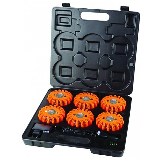 TALIAPLAST - Balises LED (valise 6 pièces) rechargeables + magnétiques - large