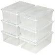 TECTAKE - 6 boîtes de rangement plastique blanc transparent - vignette