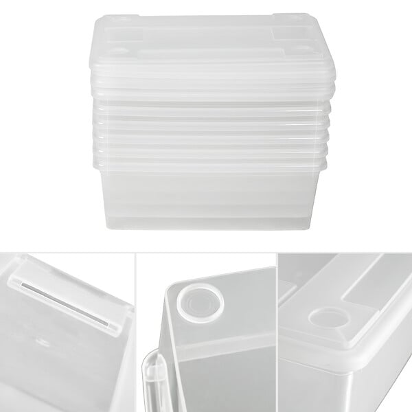 TECTAKE - 24 boîtes de rangement plastique blanc transparent - large