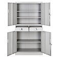 TECTAKE - Armoire métallique de classement avec 2 tiroirs 40 x 90 x 180 cm gris - vignette